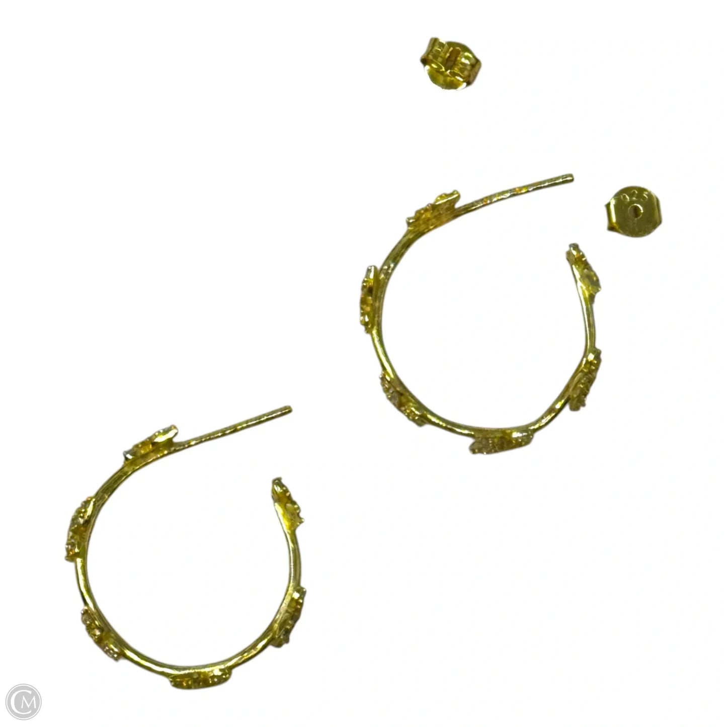 Gold Over Sterling Butterfly Hoop Earrings