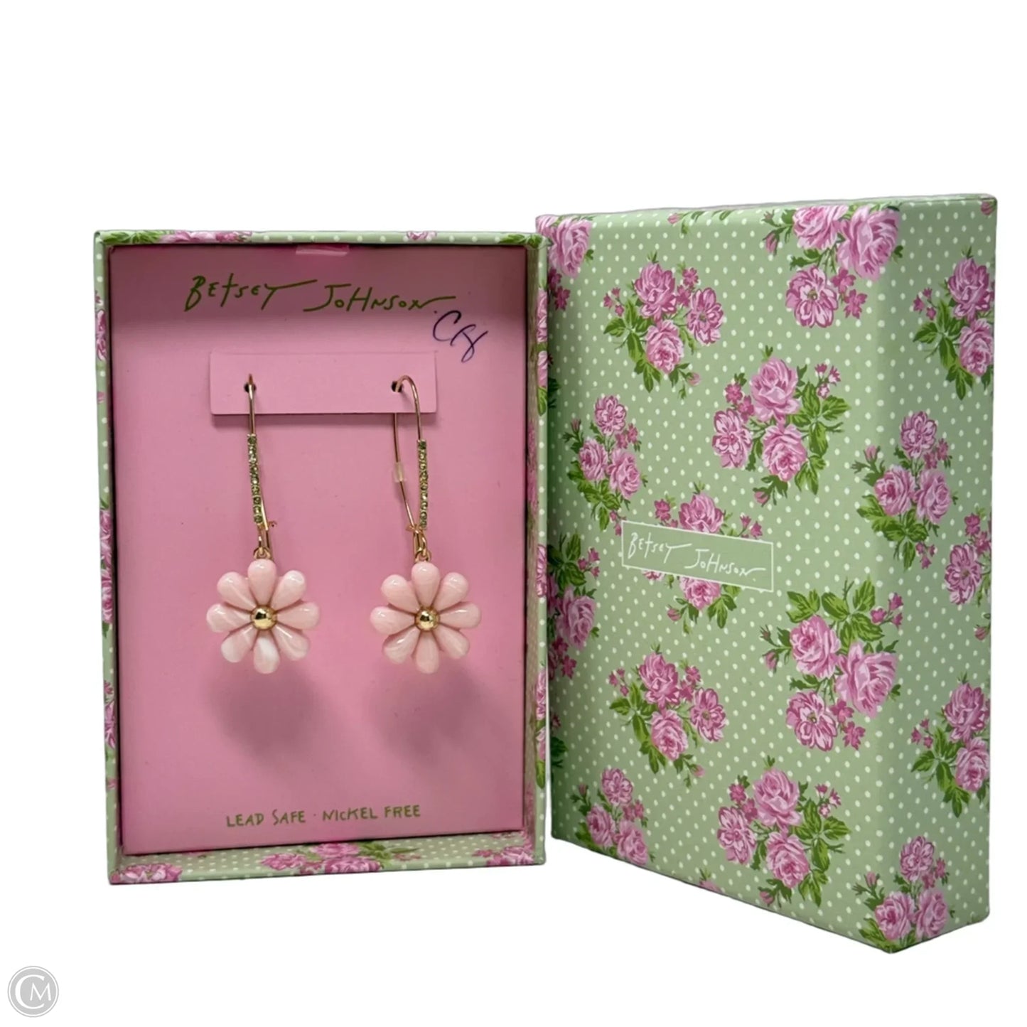 Crystal Flower Dangle Earrings By Betsey Johnson