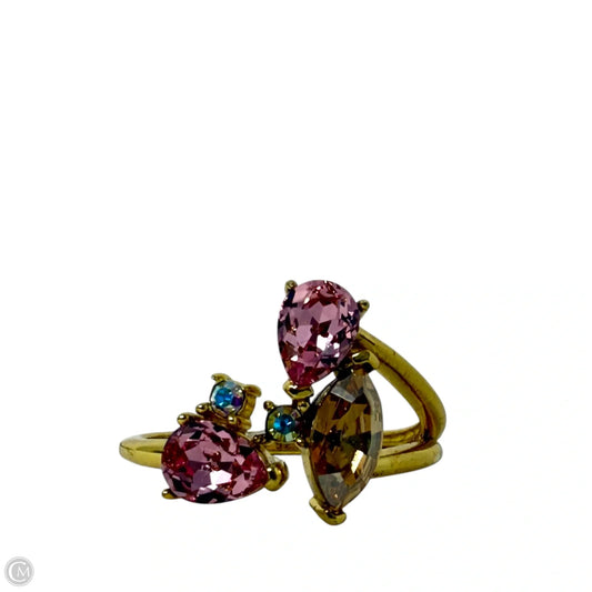 Gold Over Sterling Silver Pear & Marquis Shaped Stones Bypass Ring By Felicia Design, Size: 6