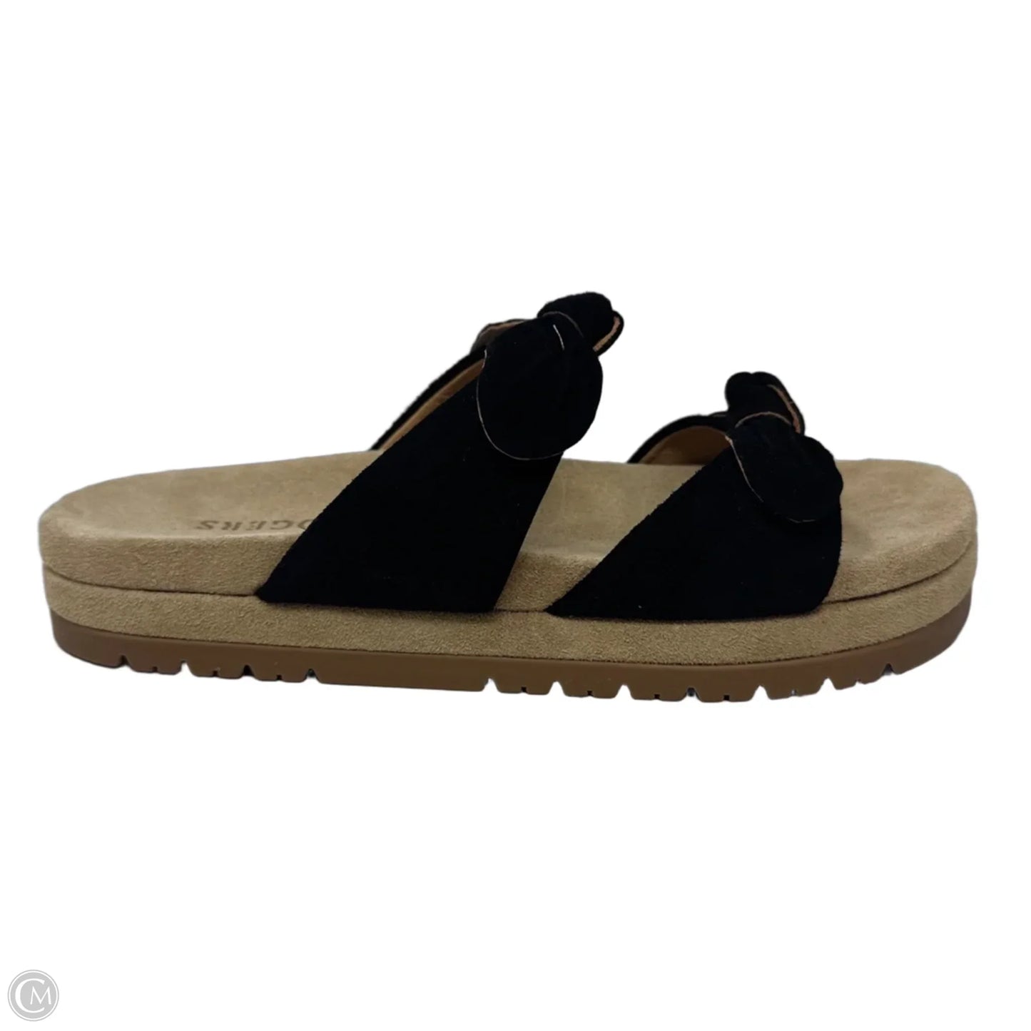 Suede Bow Platform Slide Sandals Flats By Jack Rogers In Black, Size: 7