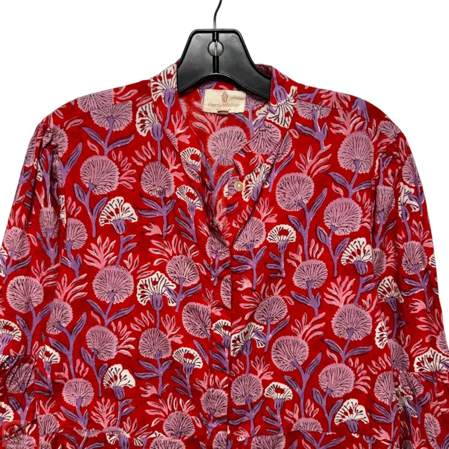 Tori Shirt-Dress Casual Midi By Perry Walker Collective In Floral Print, Size: L (3)