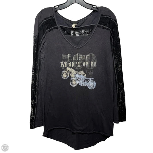 Eclair Motors Lace Trim Top Long Sleeve By We The Free In Black, Size: S