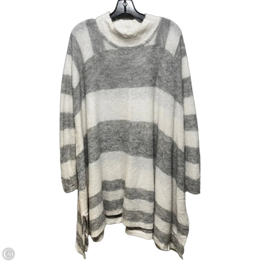 Alpaca Blend Tunic Sweater By Free People In Cream & Grey, Size: Xs
