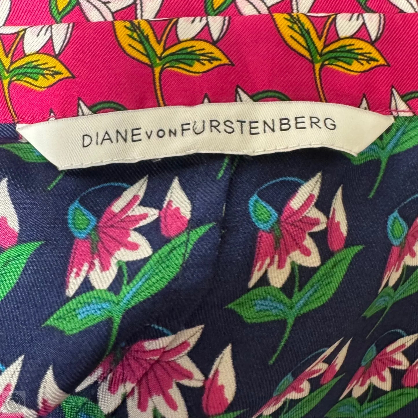 Nieves Silk Pleated Midi Shirt-Dress Designer By Diane Von Furstenberg In Floral Print, Size: M