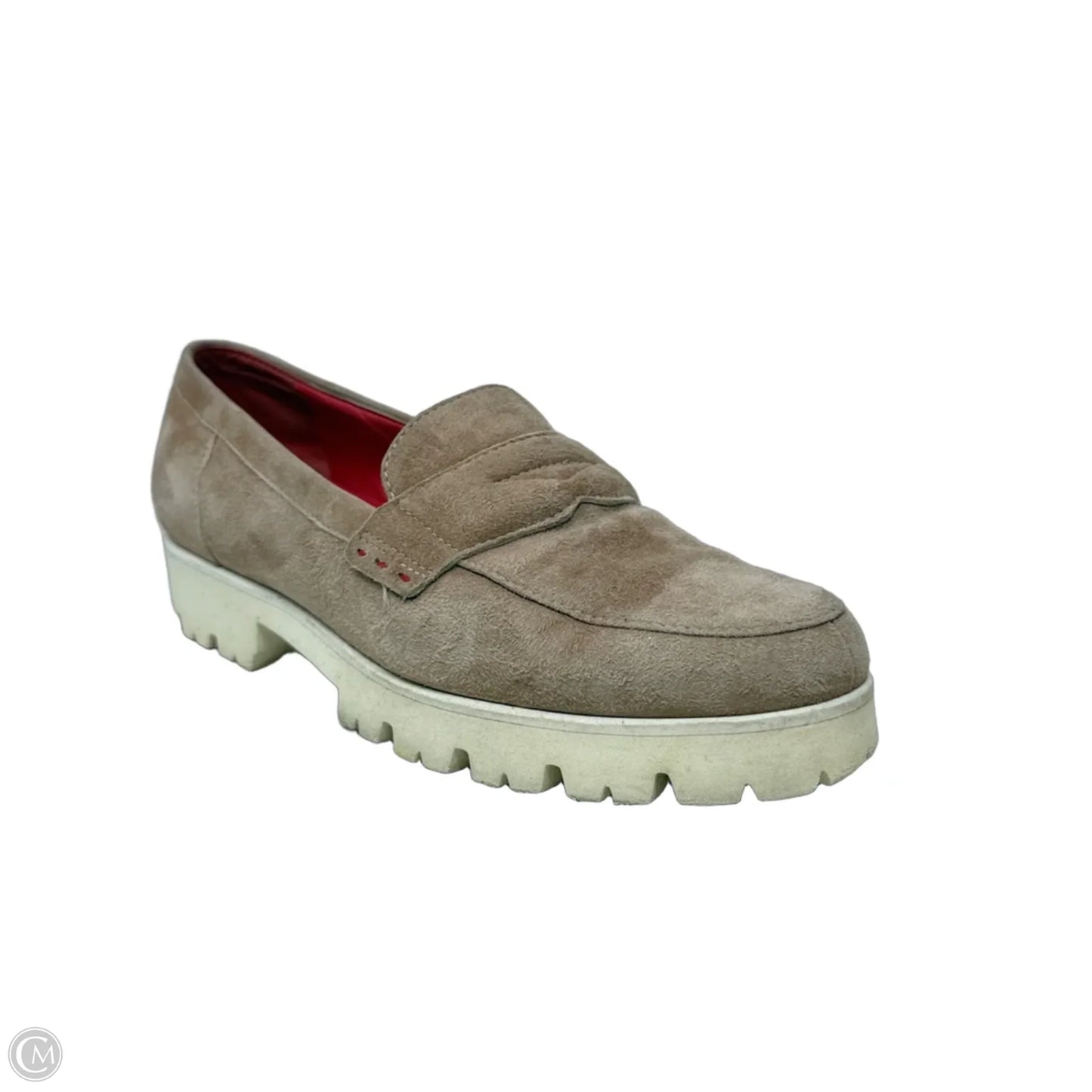 Suede Loafers By Pas de Rouge In Tan, Size: 8