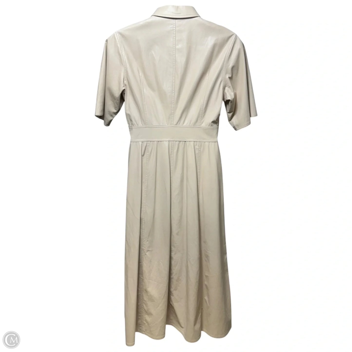 Nahara Faux Leather Shirt-Dress Casual Maxi By Stand Studio In Cream, Size: 12