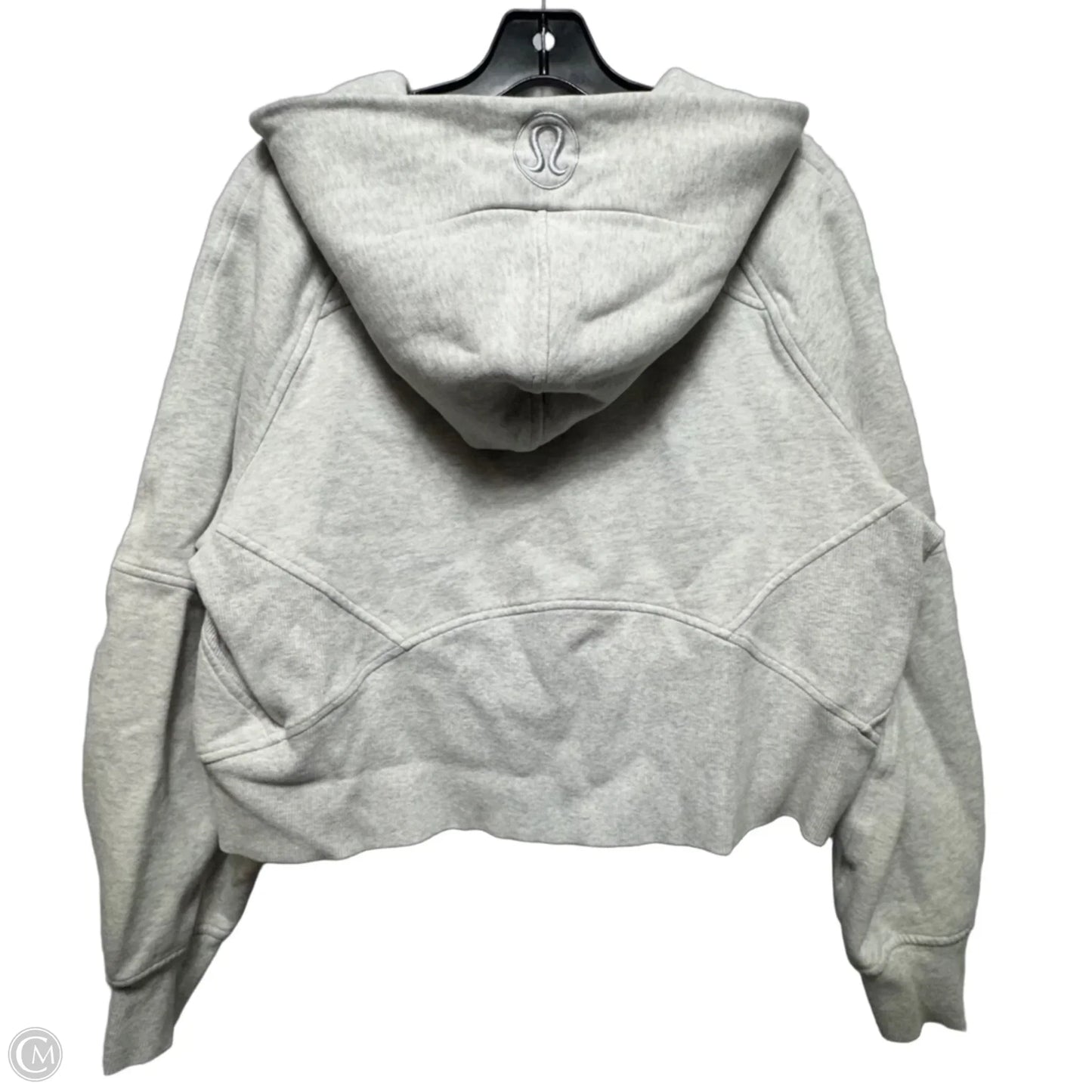 Athletic Sweatshirt Hoodie By Lululemon In Grey, Size: M