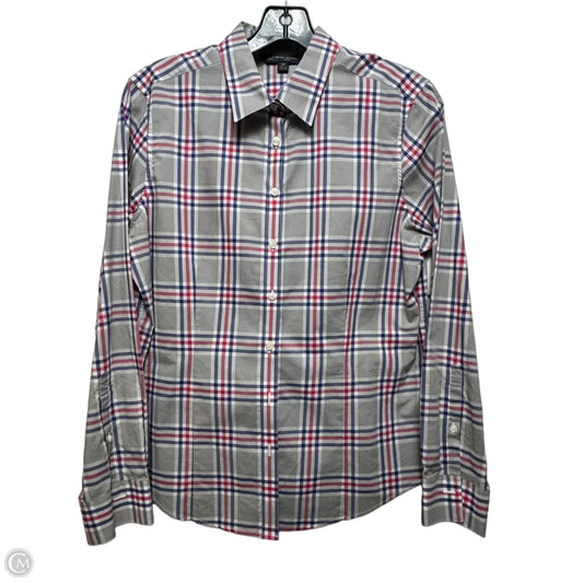Top Long Sleeve By Brooks Brothers In Plaid Pattern, Size: 12p