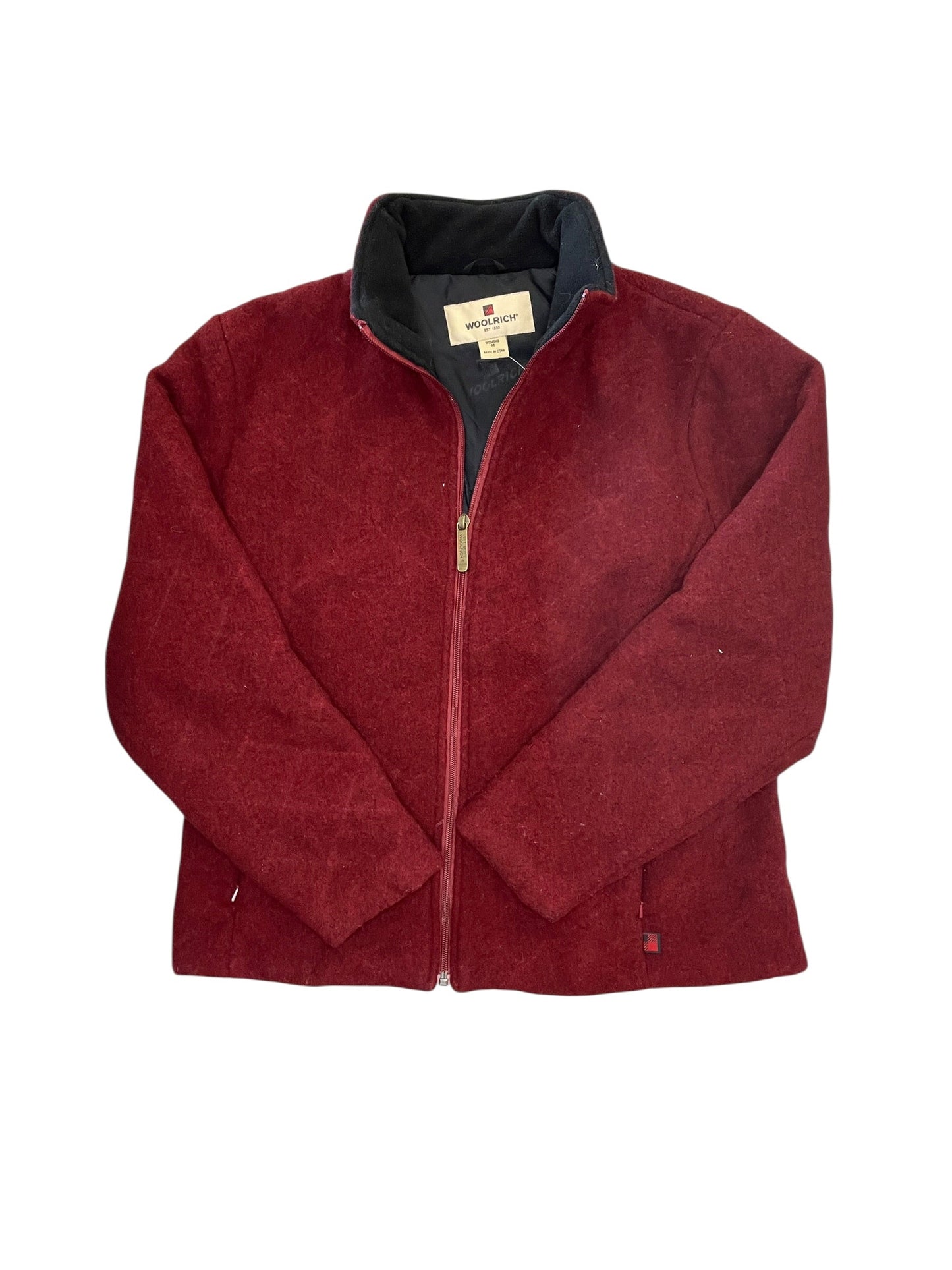 Coat Wool By Woolrich In Red, Size:M