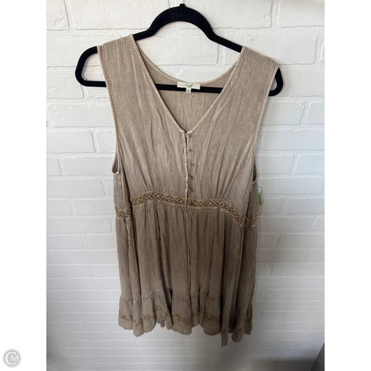 Tunic Sleeveless By Easel In Tan, Size: M