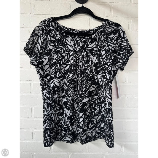 Top Short Sleeve By Dana Buchman In Black & White, Size: M