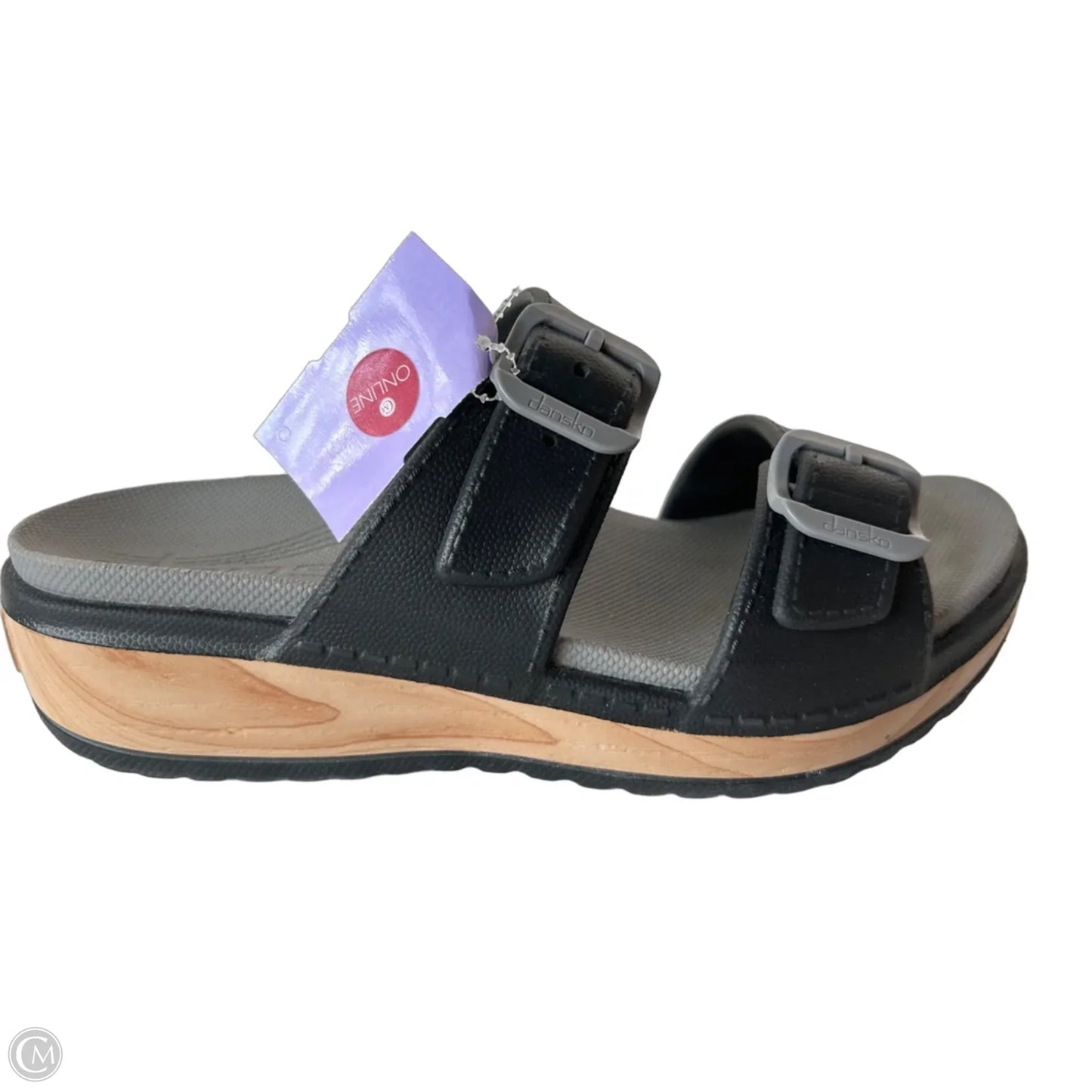 Sandals Flats By Dansko In Black & Grey, Size: 7.5