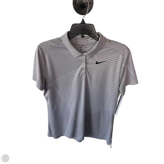 Athletic Top Short Sleeve By Nike In Grey, Size: L
