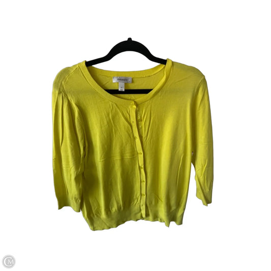 Sweater Cardigan By Dressbarn In Yellow, Size: Xl
