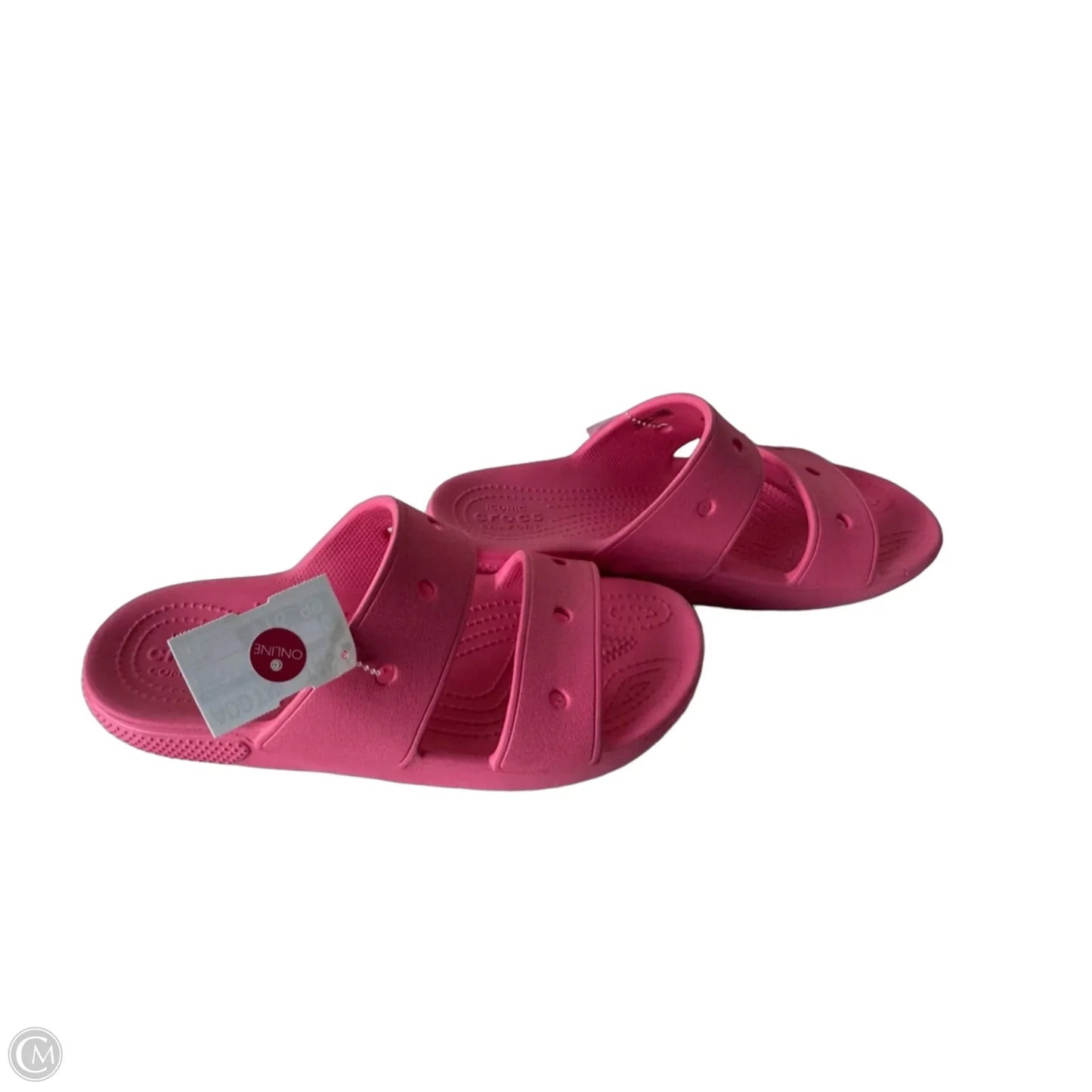 Sandals Flats By Crocs In Pink, Size: 8