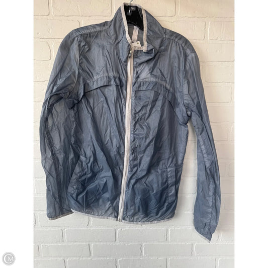 Jacket Windbreaker By Gapfit In Blue & Grey, Size: M