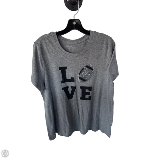 Top Short Sleeve By Lane Bryant In Grey, Size: 1x
