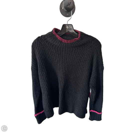 Sweater By Maeve In Black & Pink, Size: S