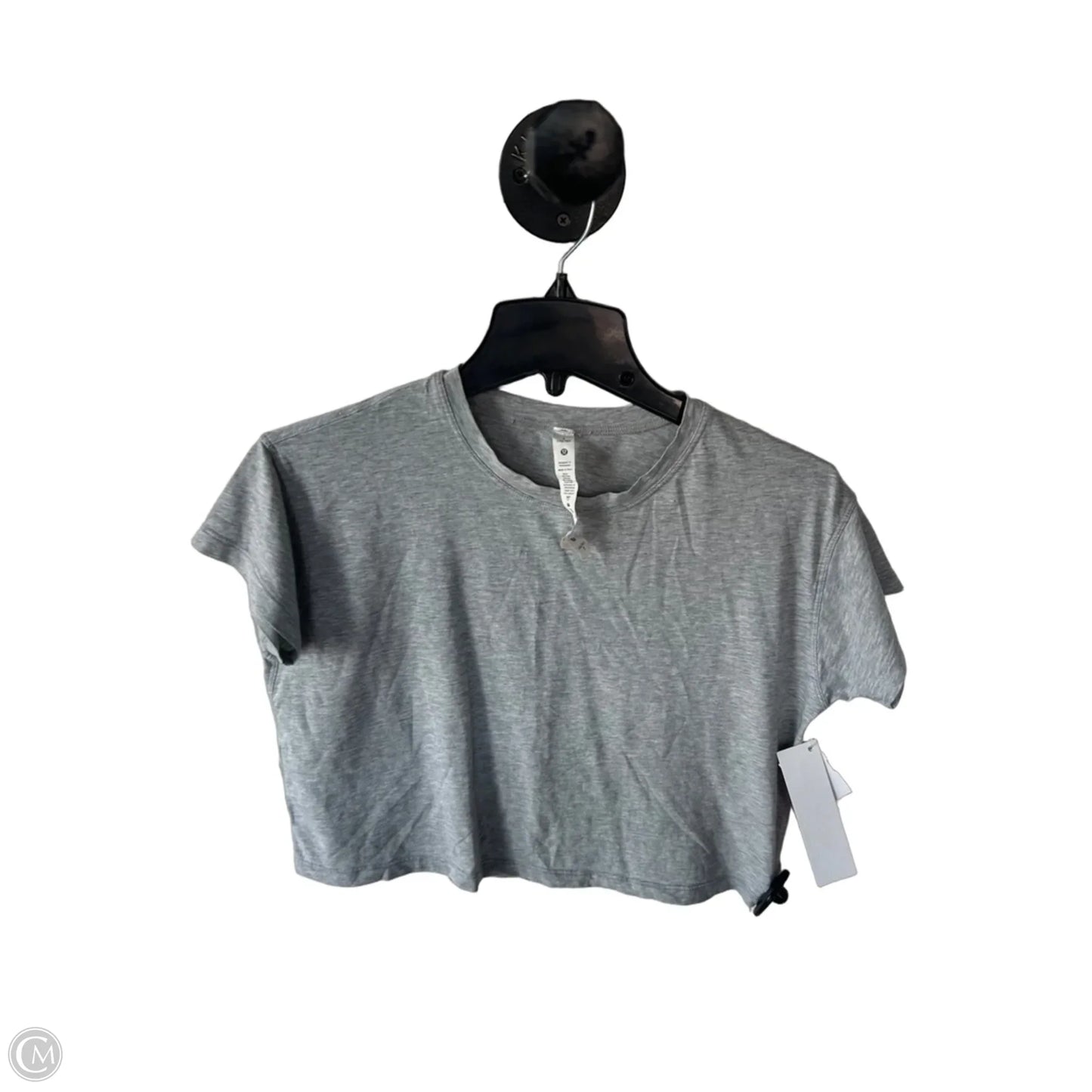 Athletic Top Short Sleeve By Lululemon In Grey, Size: Xs