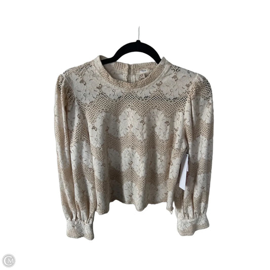 Top Long Sleeve By Dolan Left Coast In Tan, Size: M