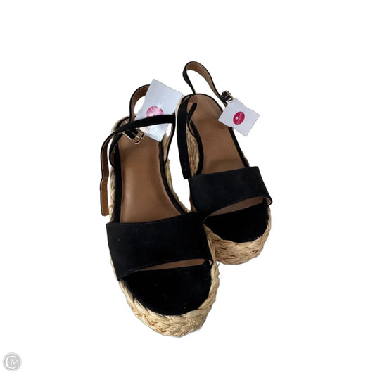 Sandals Heels Wedge By Universal Thread In Black & Tan, Size: 6