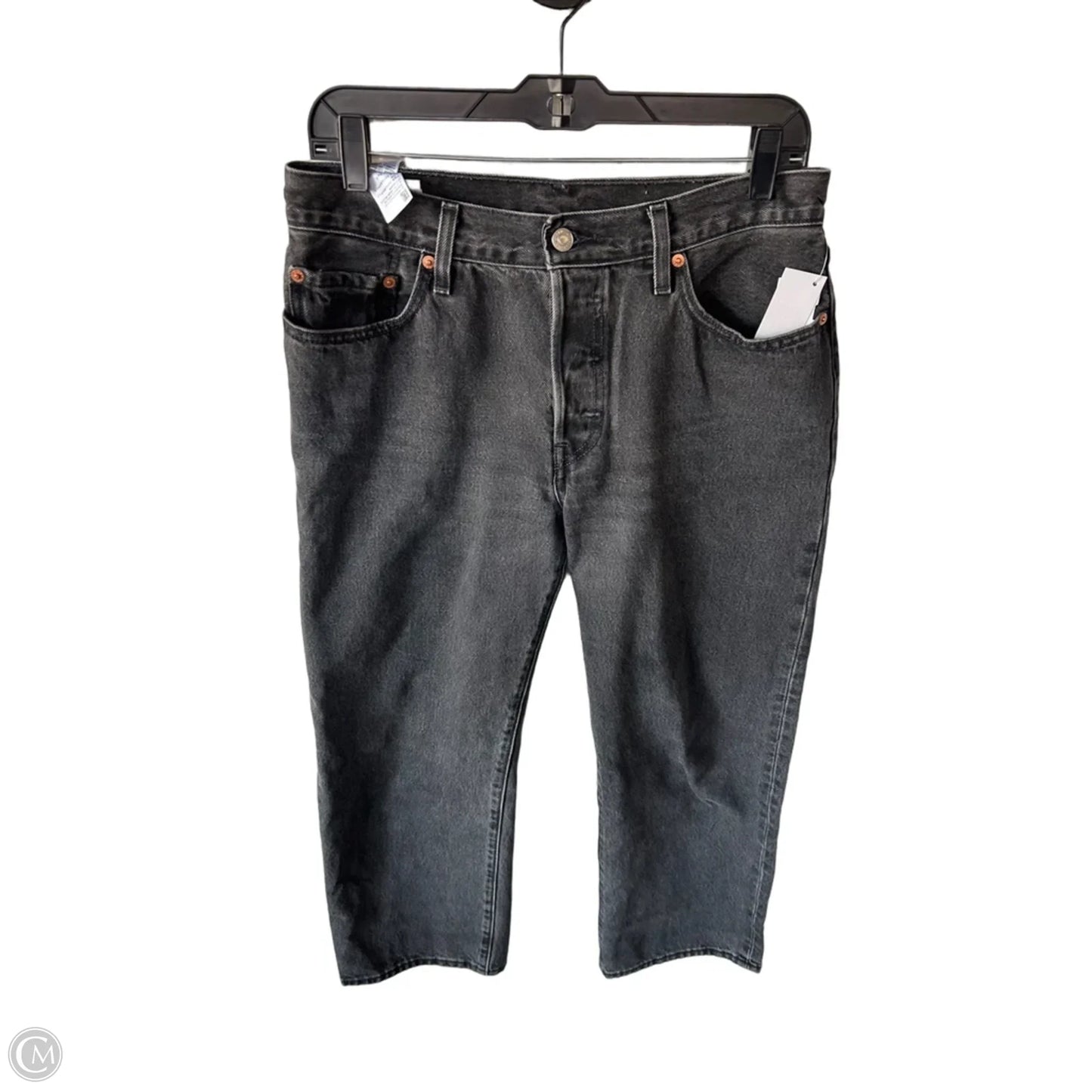 Jeans Straight By Levis In Black Denim, Size: 6