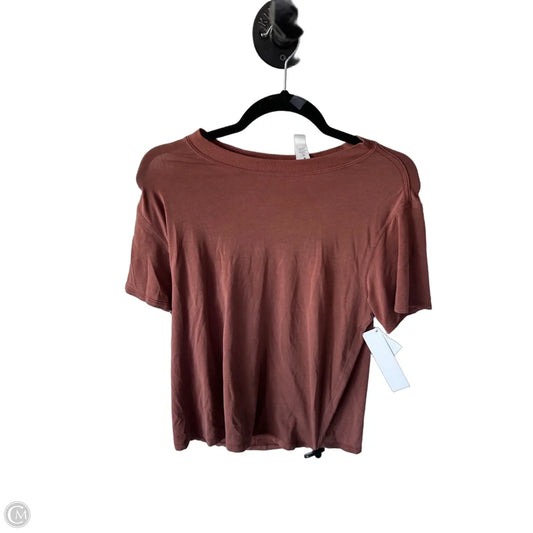 Athletic Top Short Sleeve By Lululemon In Orange, Size: Xs