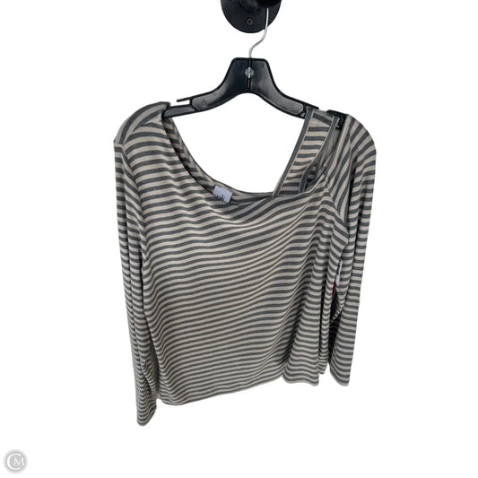 Top Long Sleeve By Cabi In Grey & Tan, Size: Xl