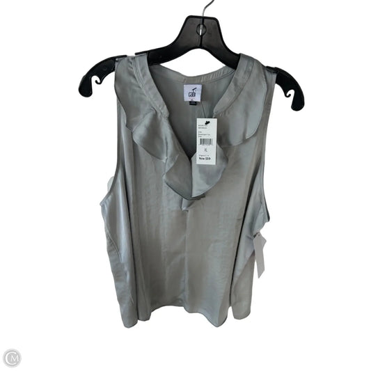 Top Sleeveless By Cabi In Silver, Size: Xl