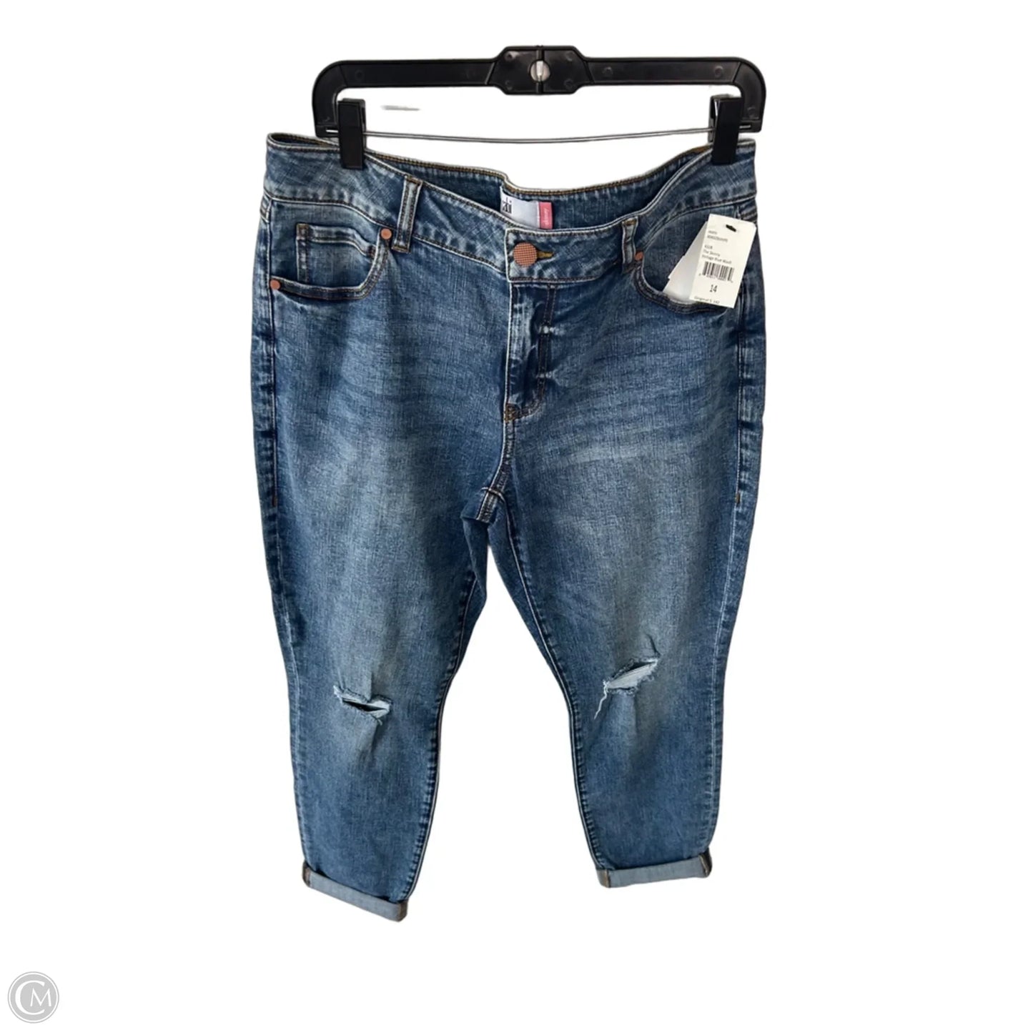 Jeans Skinny By Cabi In Blue Denim, Size: 14