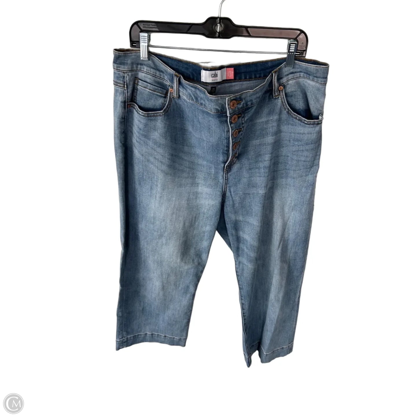 Jeans Cropped By Cabi In Blue Denim, Size: 16