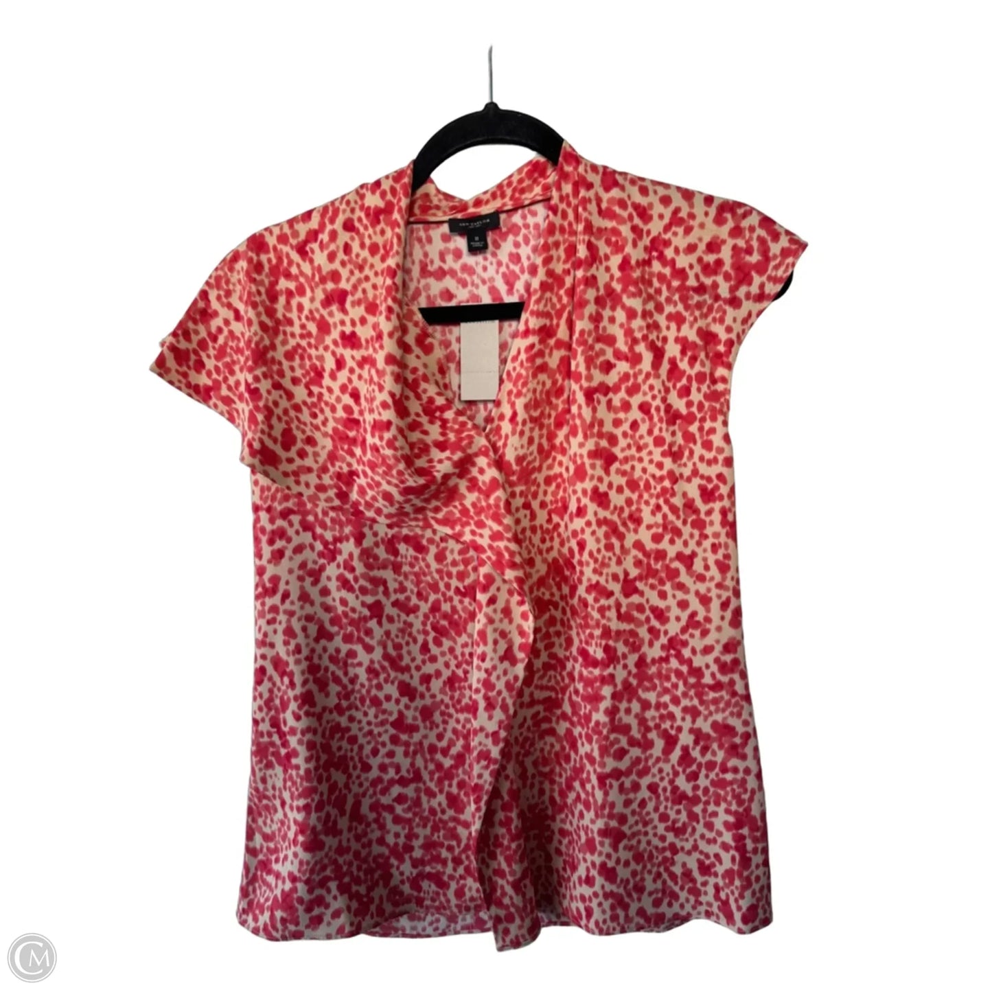 Top Short Sleeve By Ann Taylor In Orange & Tan, Size: M
