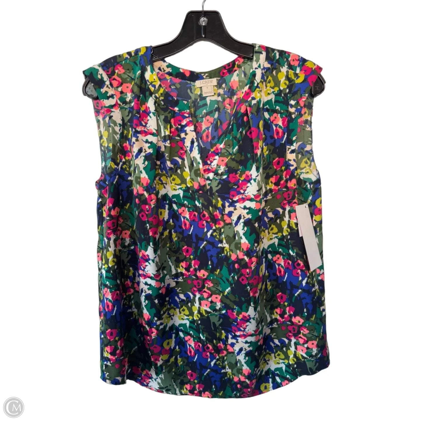 Top Sleeveless By J. Crew In Green & Pink, Size: M