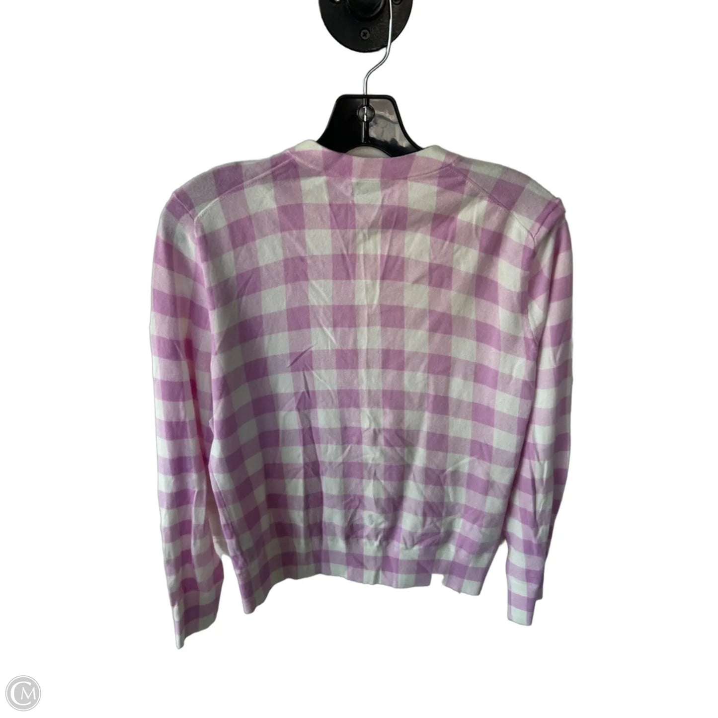 Sweater Cardigan By J. Crew In Purple & White, Size: L