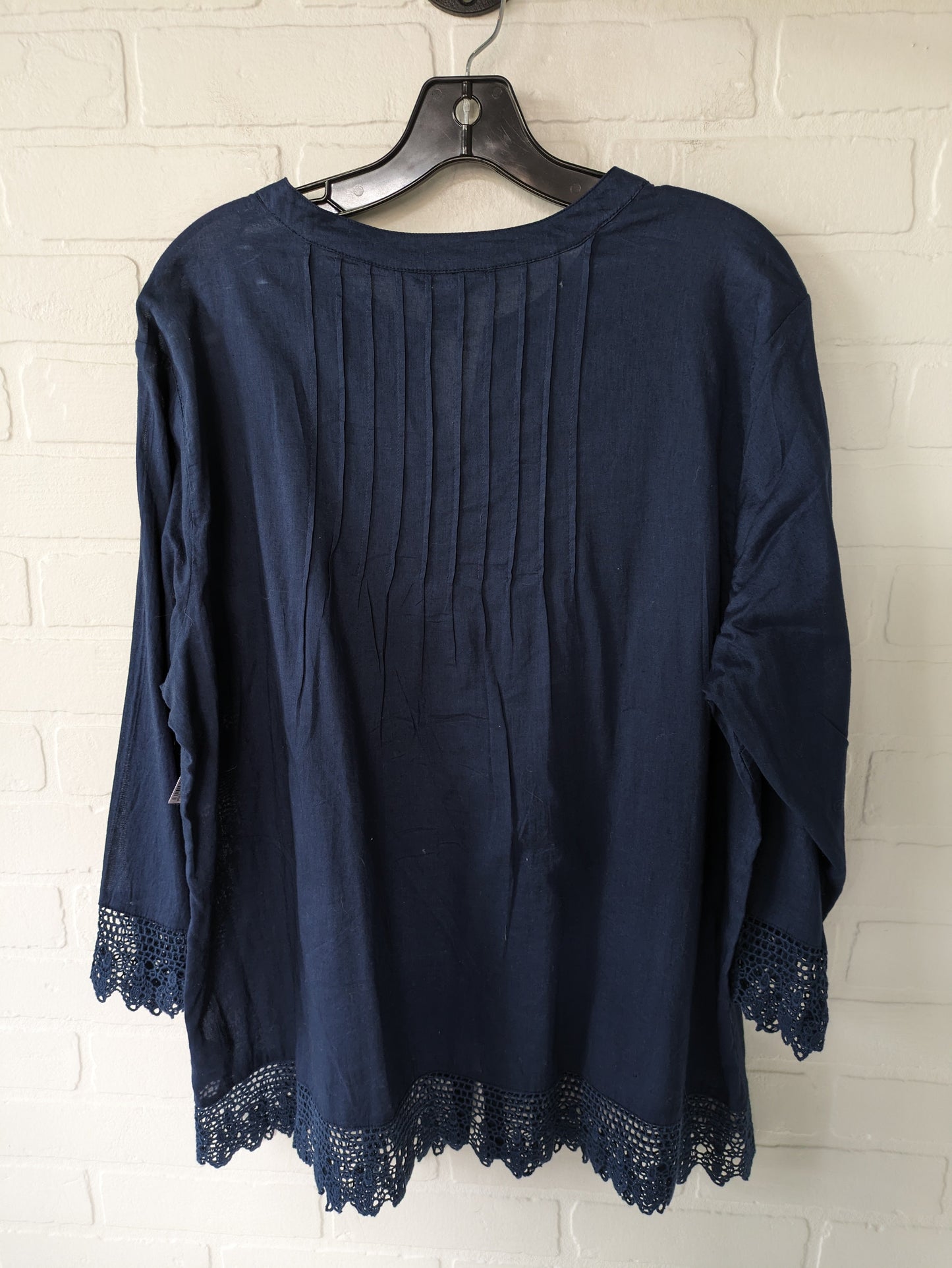 Navy Blouse 3/4 Sleeve Intro, Size 1x