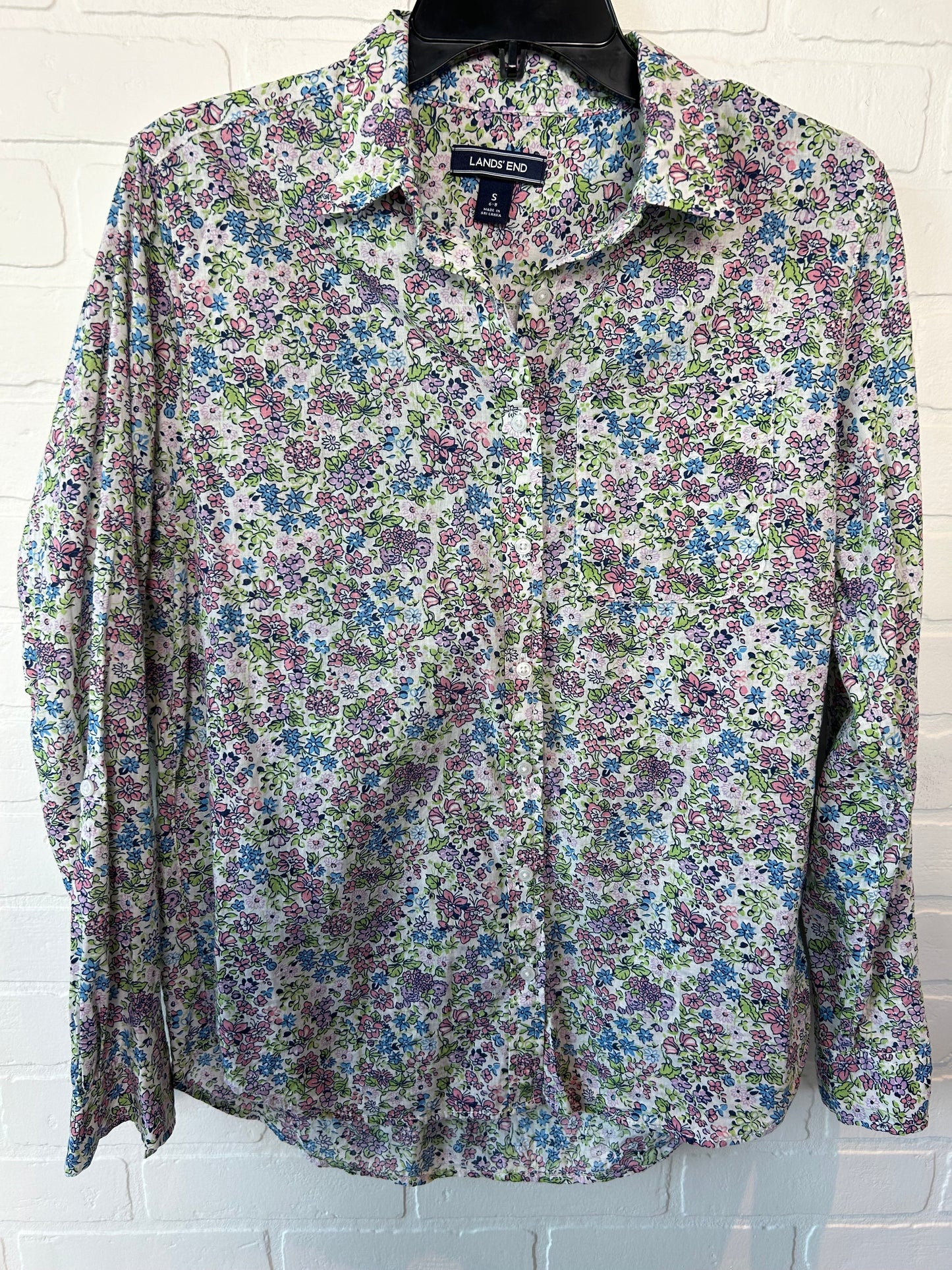 White Blouse Long Sleeve Lands End, Size S