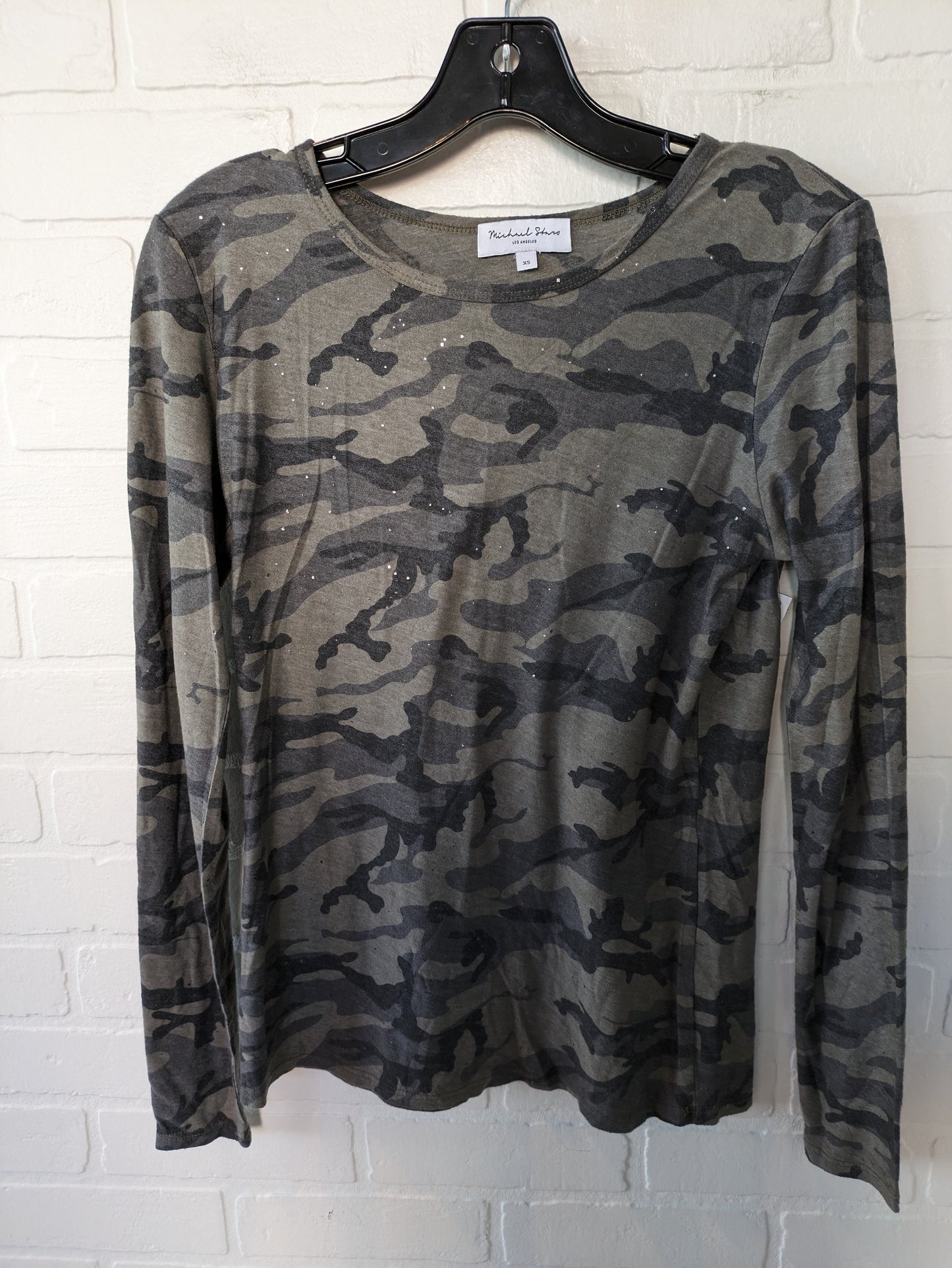 Camouflage Print Top Long Sleeve Michael Stars, Size Xs