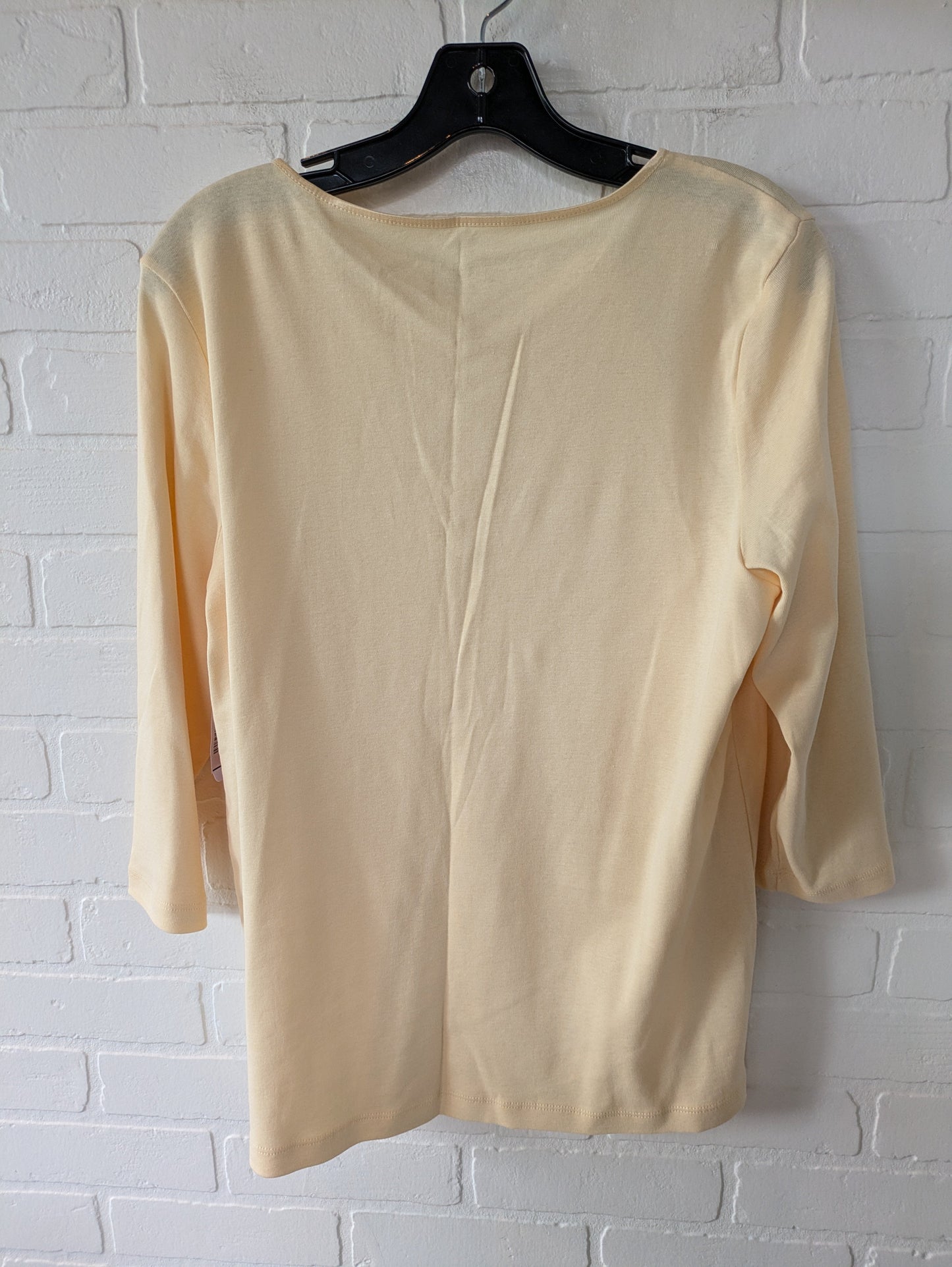 Yellow Top 3/4 Sleeve Basic Cj Banks, Size Xl