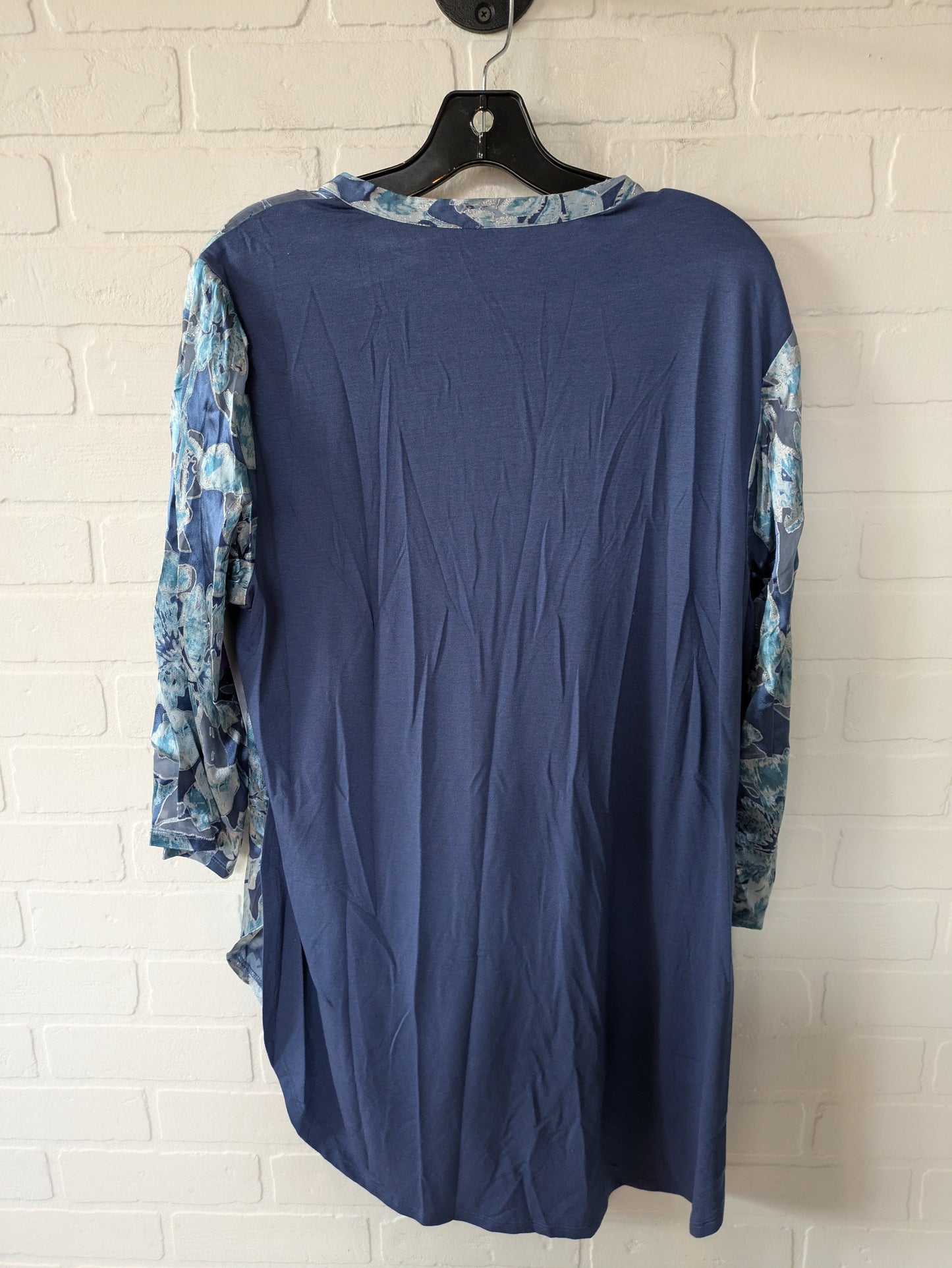 Blue & Silver Blouse Long Sleeve Chicos, Size L