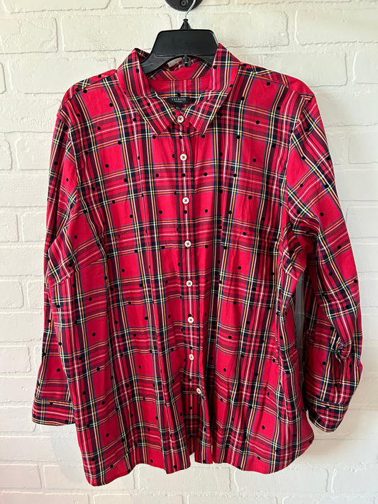 Black & Red Blouse Long Sleeve Talbots, Size 3x
