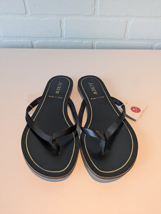 Sandals Flip Flops By J. Crew In Black, Size: 6