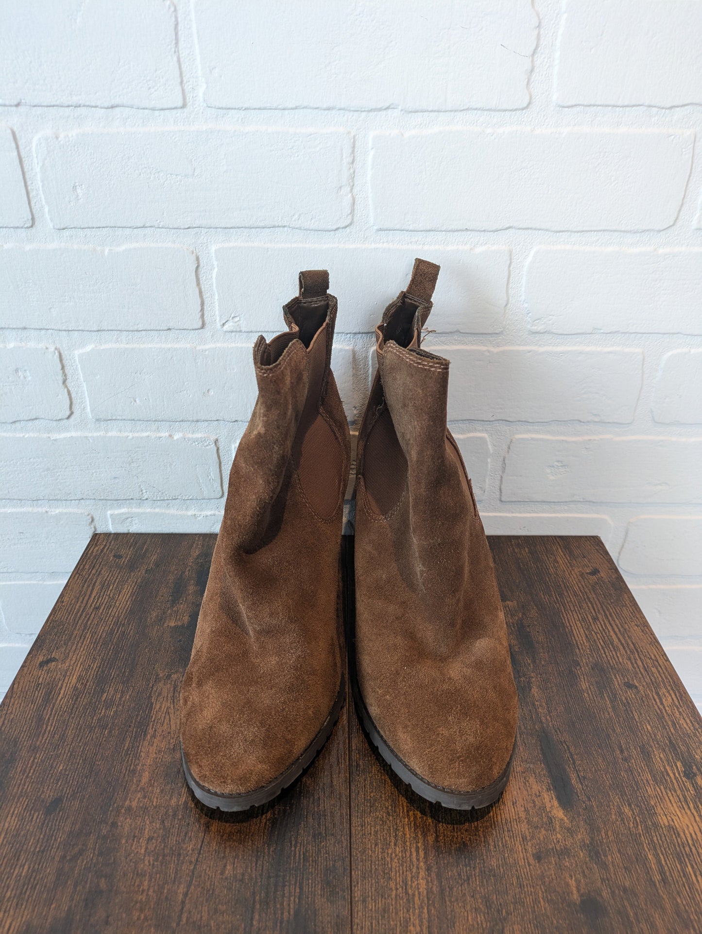 Brown Boots Ankle Heels Antonio Melani, Size 9.5