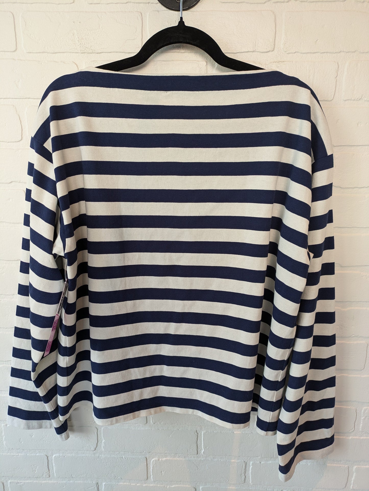 Top 3/4 Sleeve By J. Crew In Blue & White, Size: L