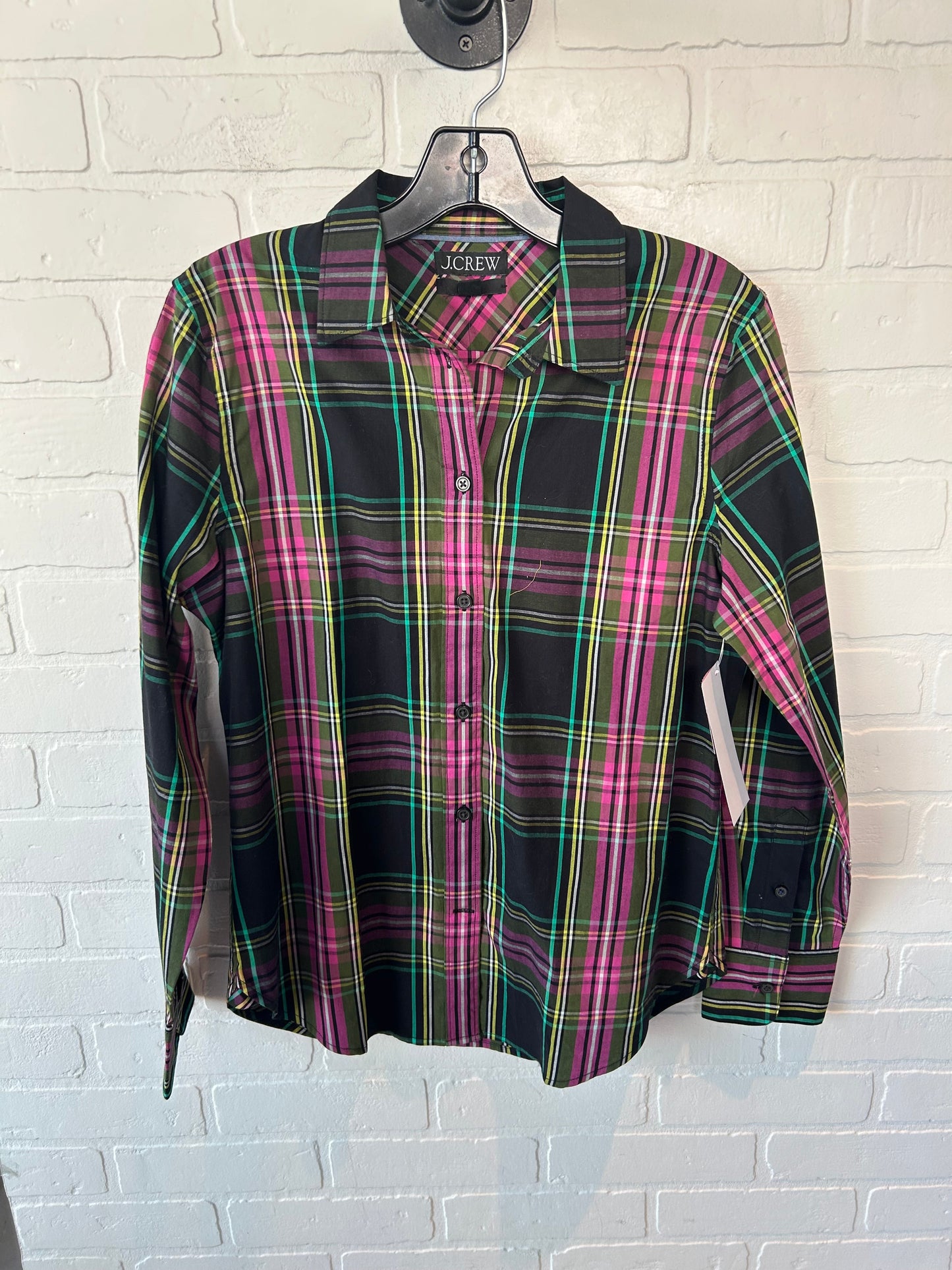 Top Long Sleeve By J. Crew In Black & Pink, Size: S