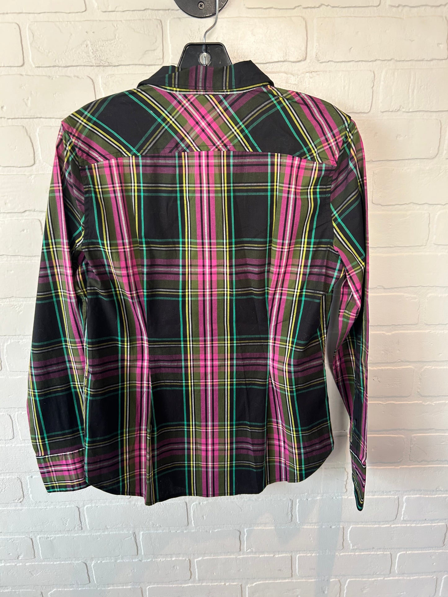 Top Long Sleeve By J. Crew In Black & Pink, Size: S