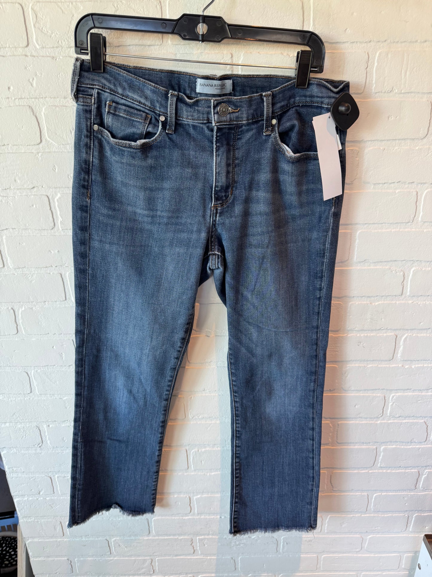 Jeans Cropped By Banana Republic In Blue Denim, Size: 10