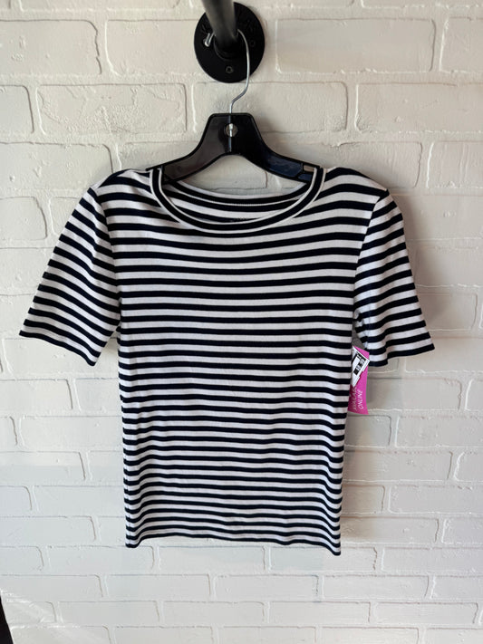 Top Short Sleeve Basic By J. Crew In Blue & White, Size: S