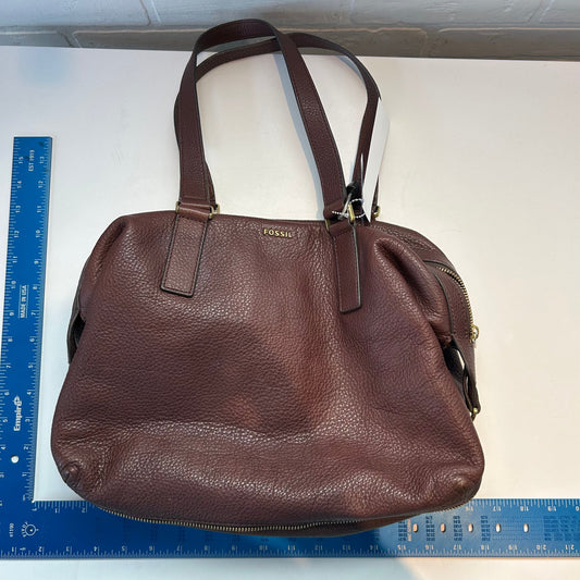 Handbag Leather By Fossil, Size: Large