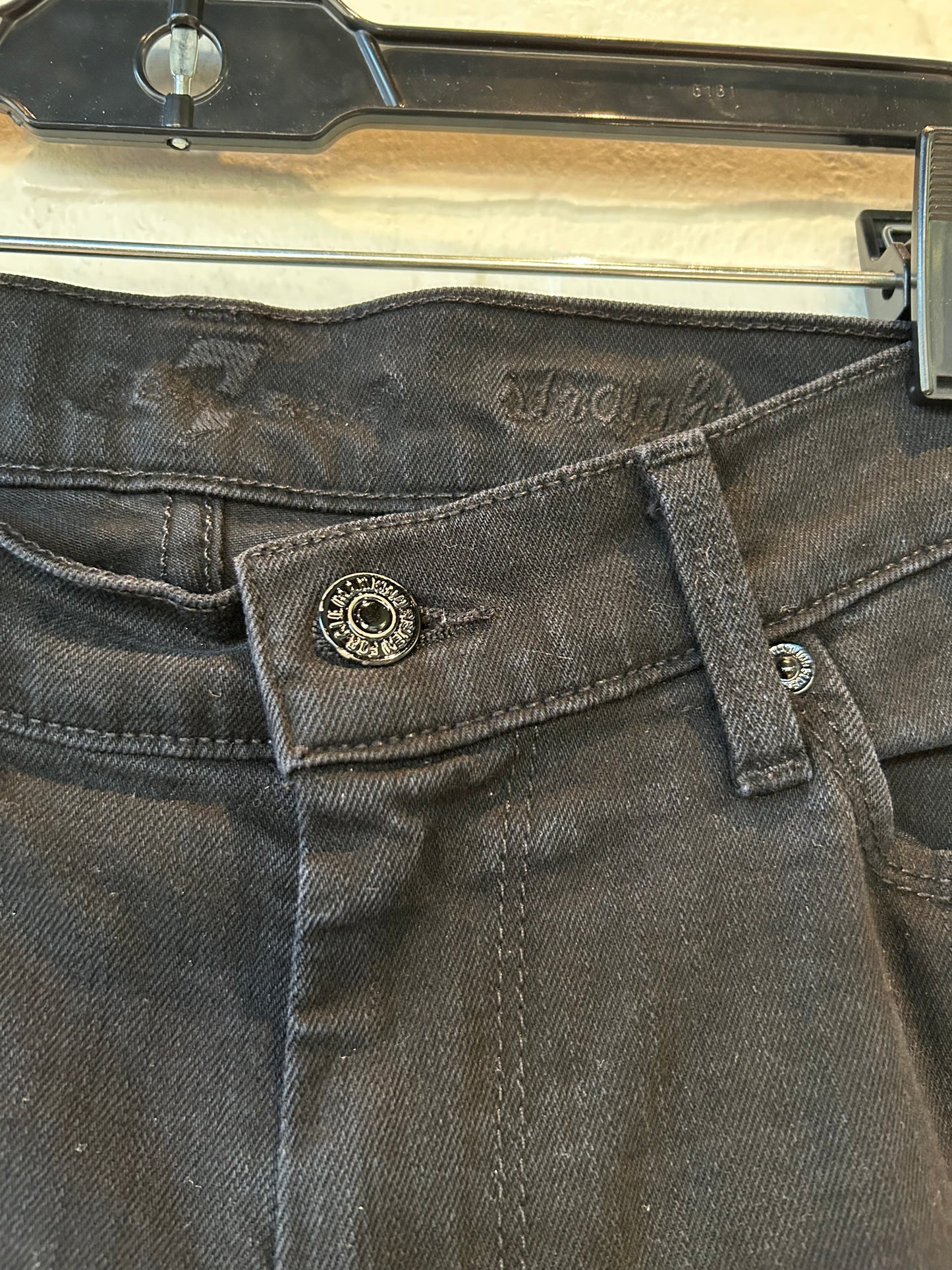 Jeans Straight By 7 For All Mankind In Black Denim, Size: 4