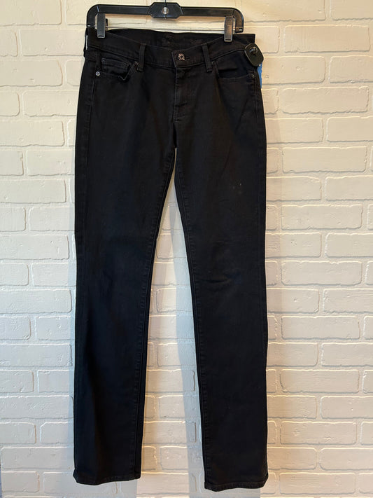 Jeans Straight By 7 For All Mankind In Black Denim, Size: 4